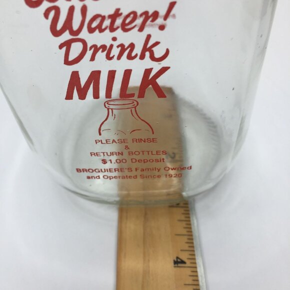 Vintage Set 3 Broguieres Glass Milk Bottles Egg Nog Christmas 2007 Reusable Lids - Picture 12 of 14